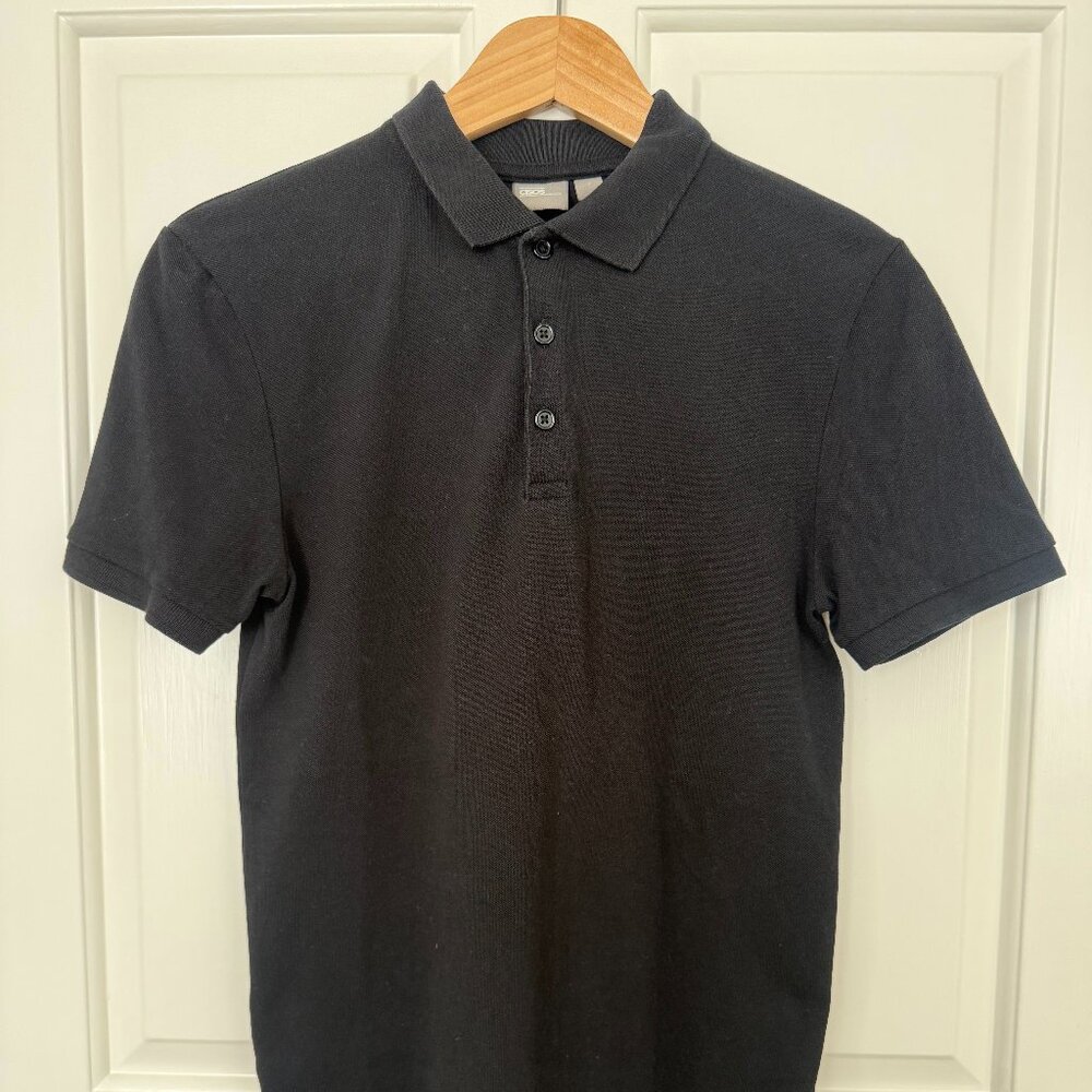 ASOS Men’s Black Slim Fit Polo – Size Small – Modern Essential
